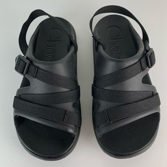 Chaco kid’s junior Black CHILLOS Sport Sandal adjustable strap size 5 - Picture 3 of 7
